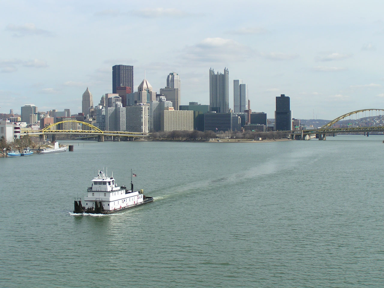 pittsburgh rivers boat free photo