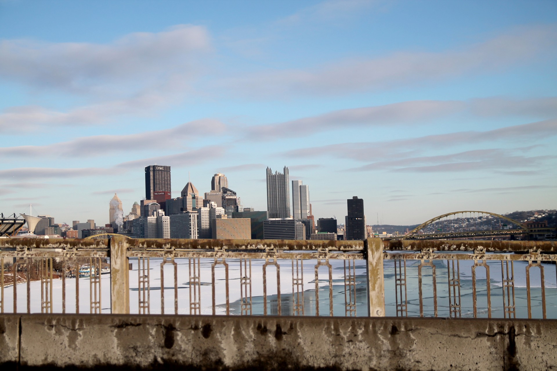 pittsburgh river frozen free photo