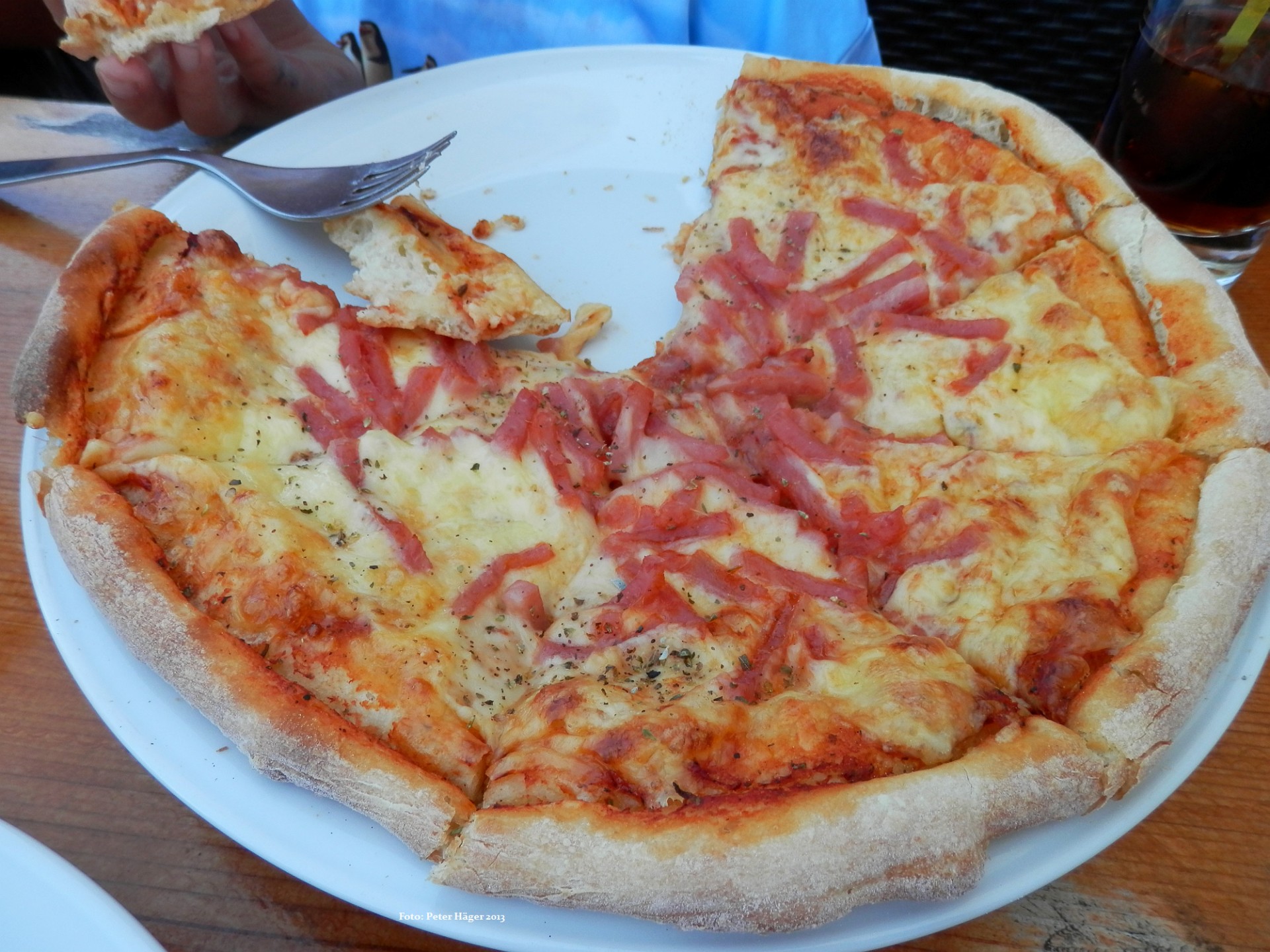 ham cheese pizza free photo