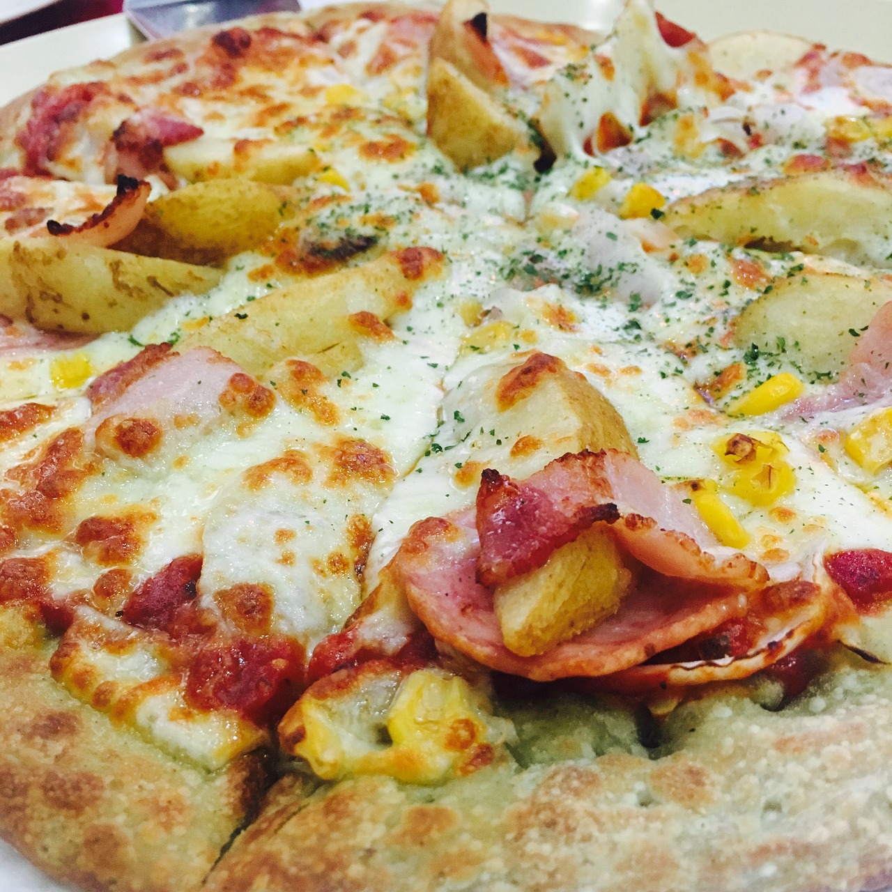 pizza bacon potato bacon free photo