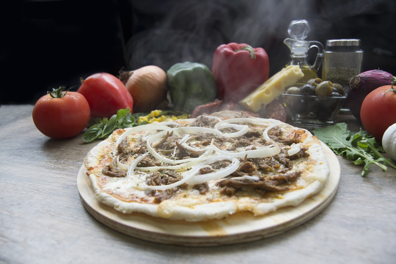 pizza shredded beef pizza shop free photo