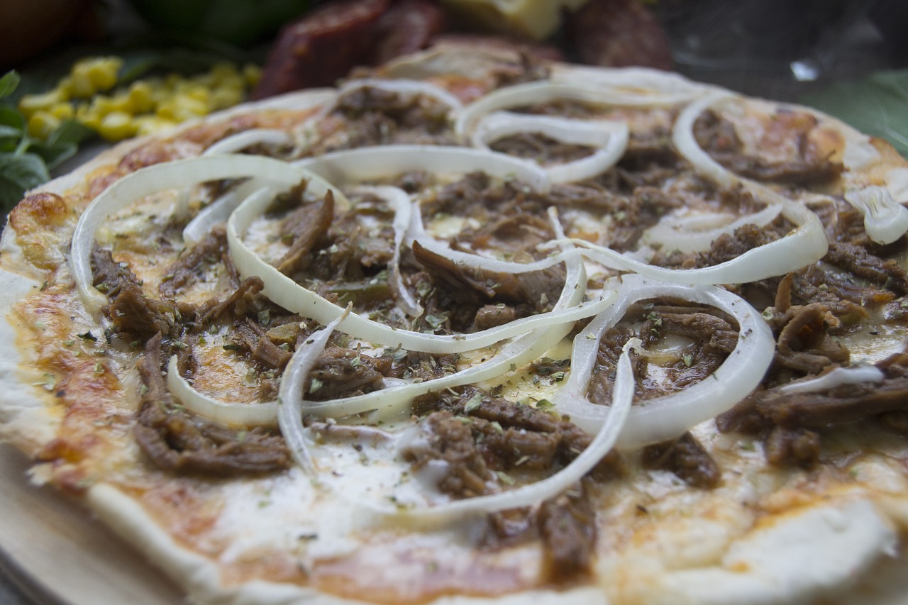 pizza shredded beef pizza shop free photo
