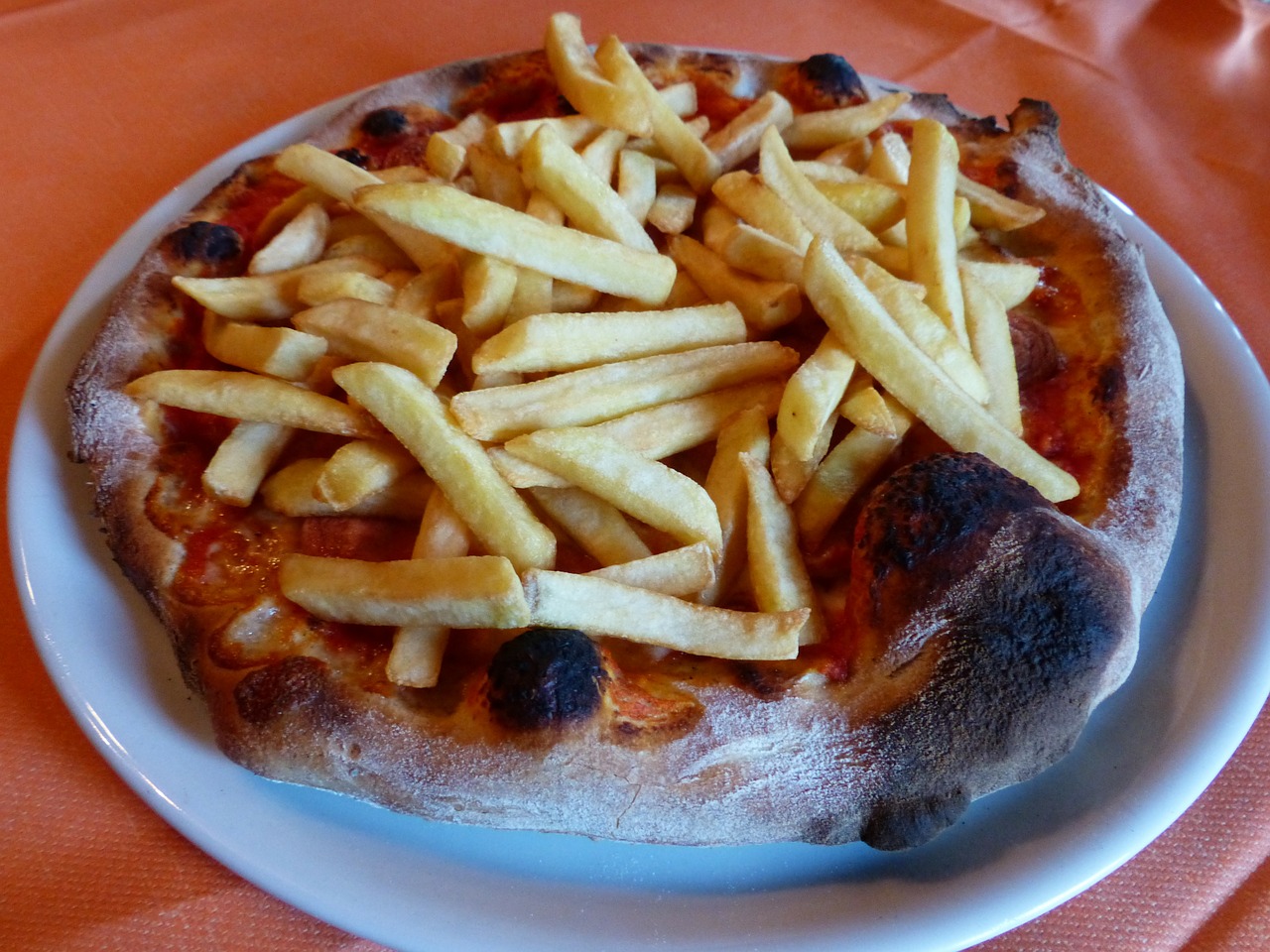 pizza chips pizza dinner free photo