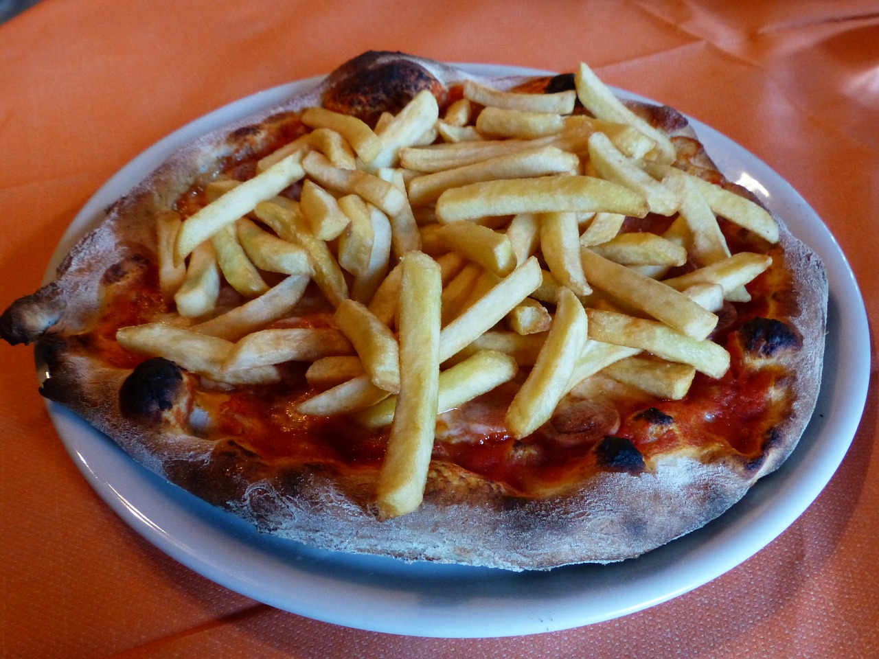 pizza chips pizza dinner free photo