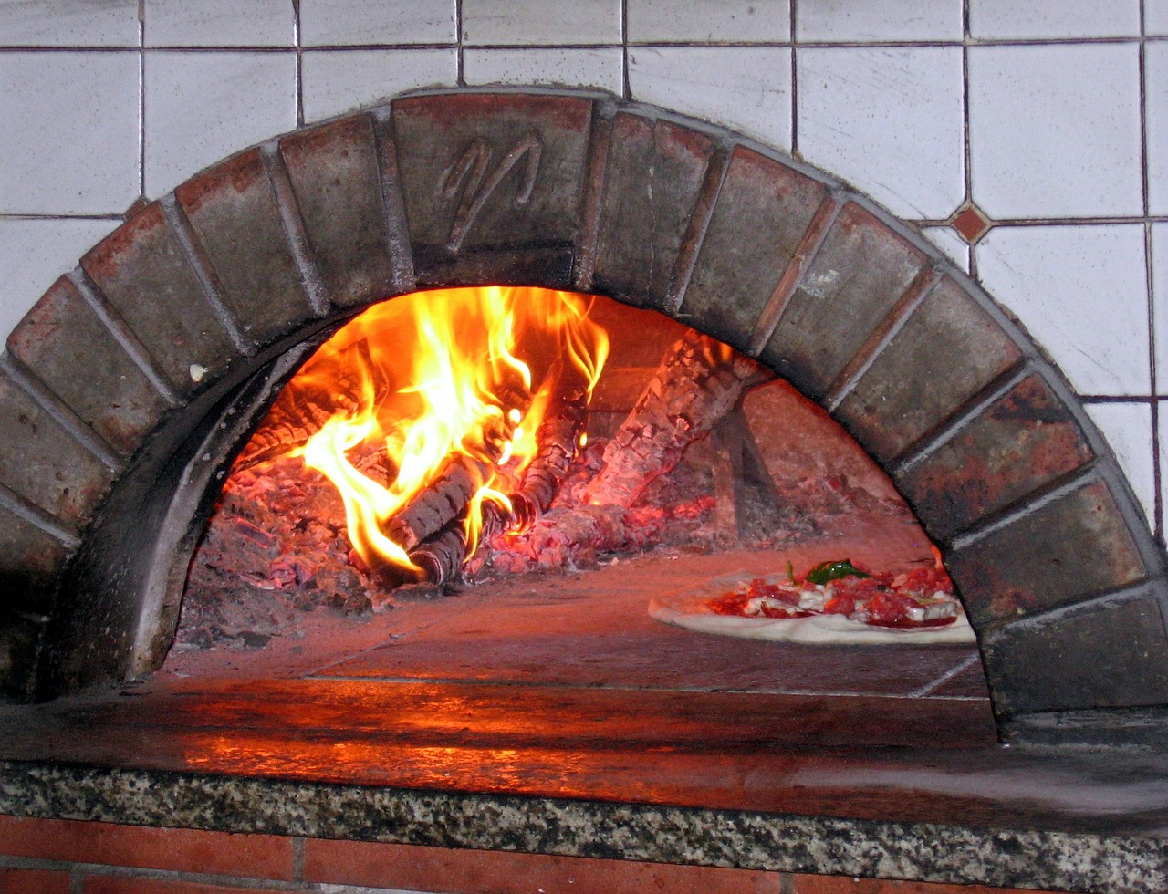 pizza oven wood fired burning free photo