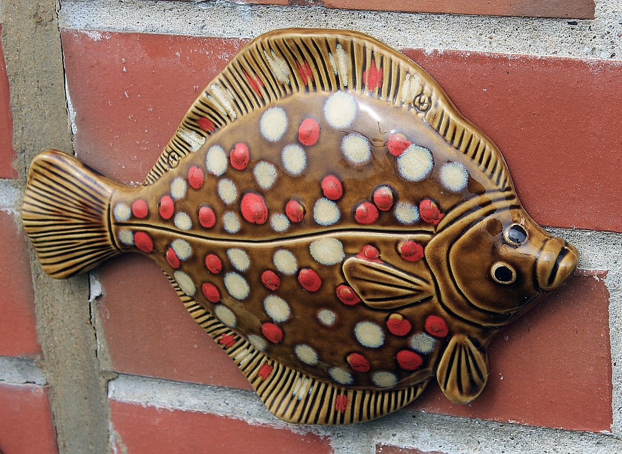 plaice fish sculpture free photo