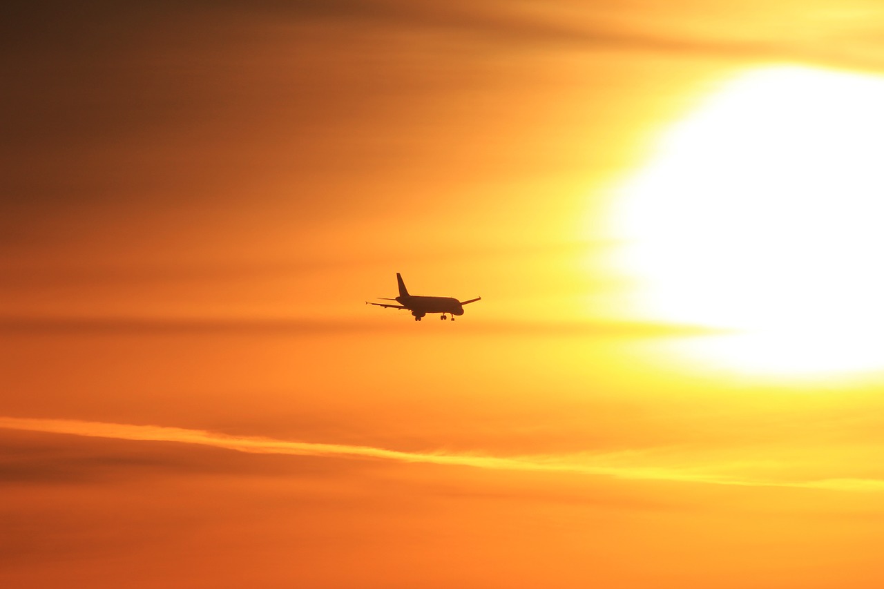 plane sunset airplane free photo