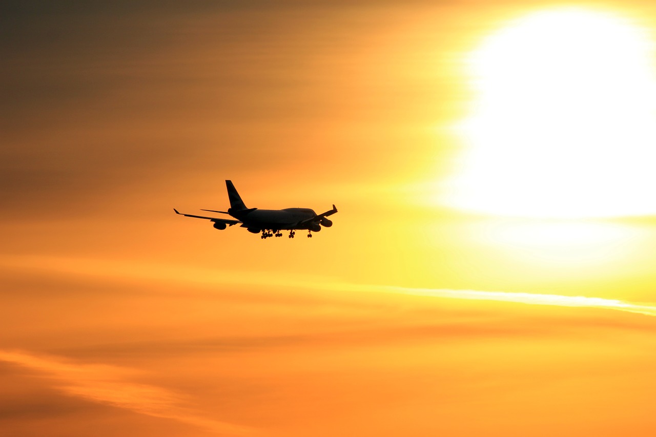 plane sunset airplane free photo