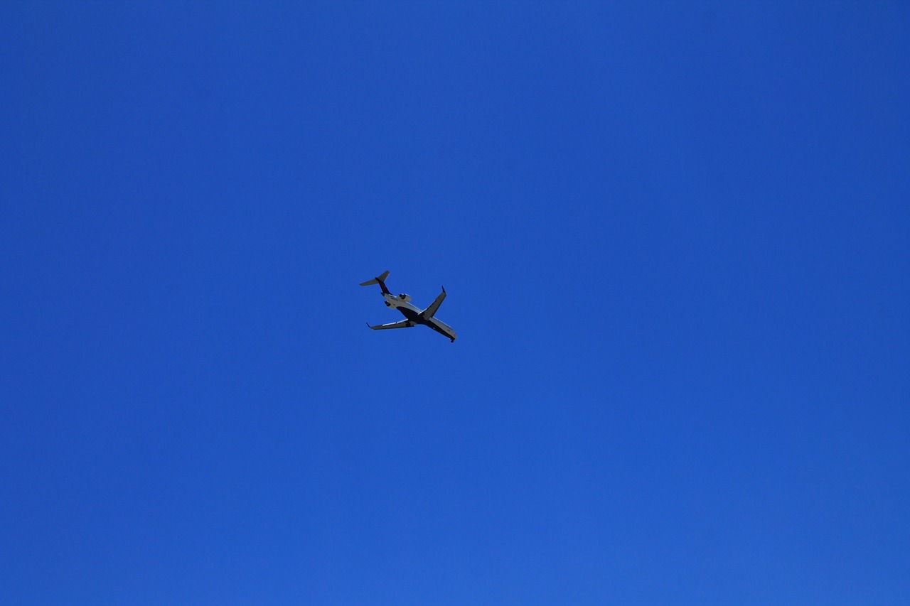 plane sky blue free photo