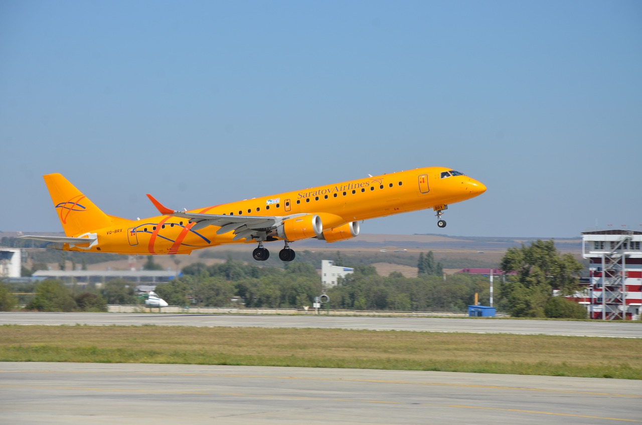 plane embraer 190 ar saratov airlines free photo