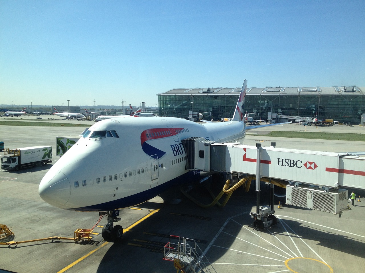 plane airport british airways free photo