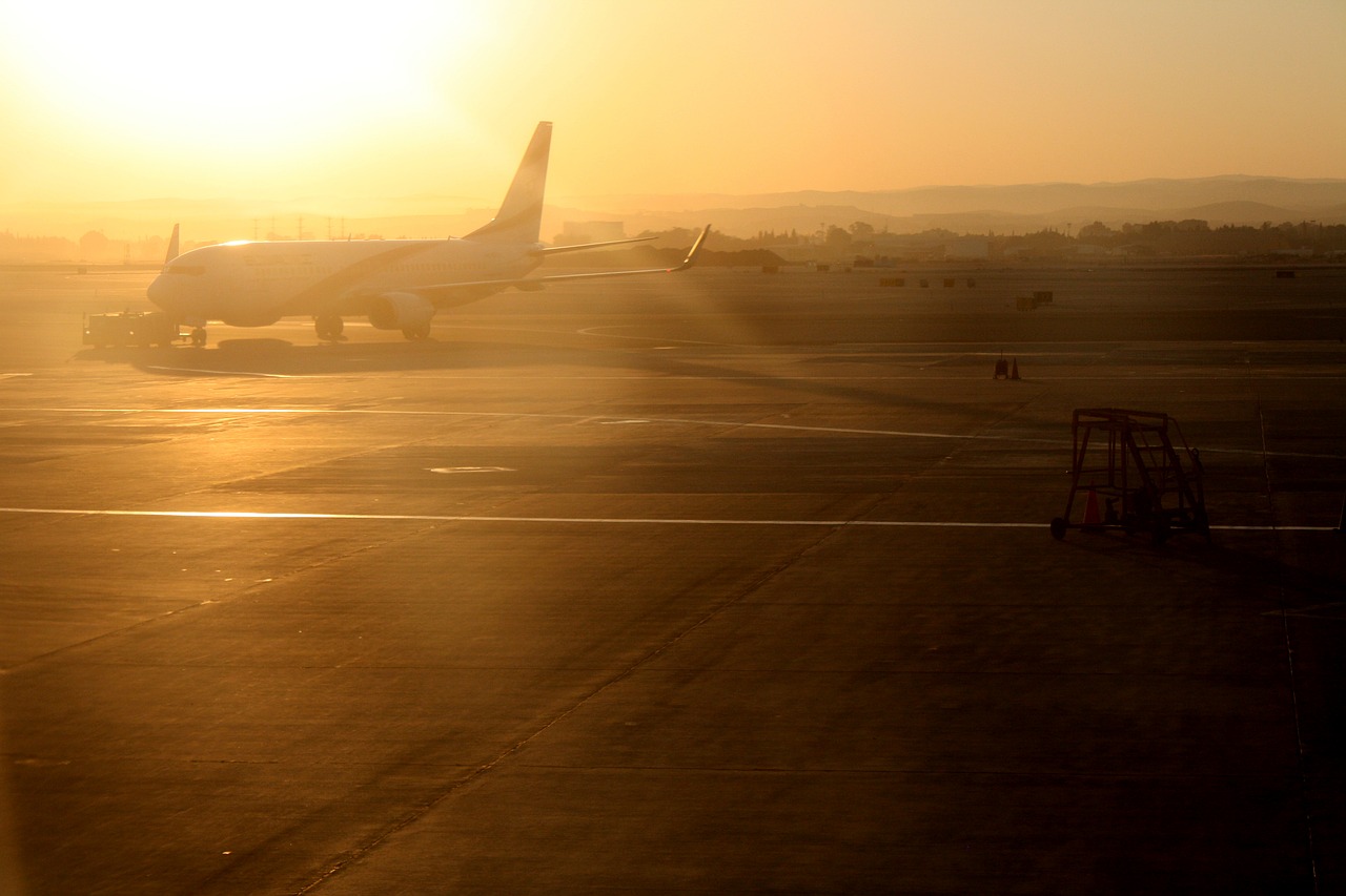 plane trip sunrise free photo