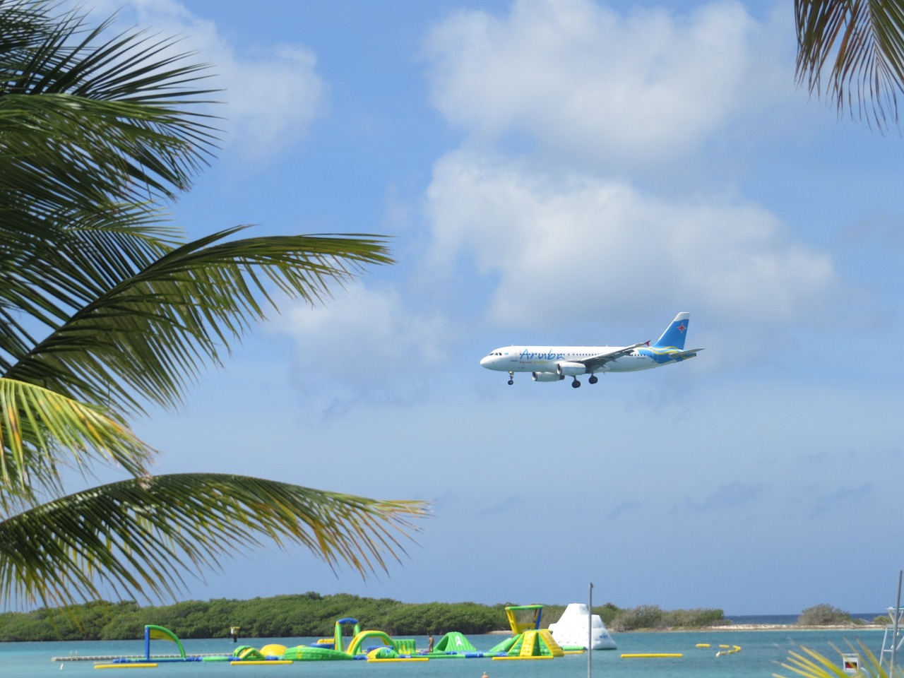 plane beach sea free photo