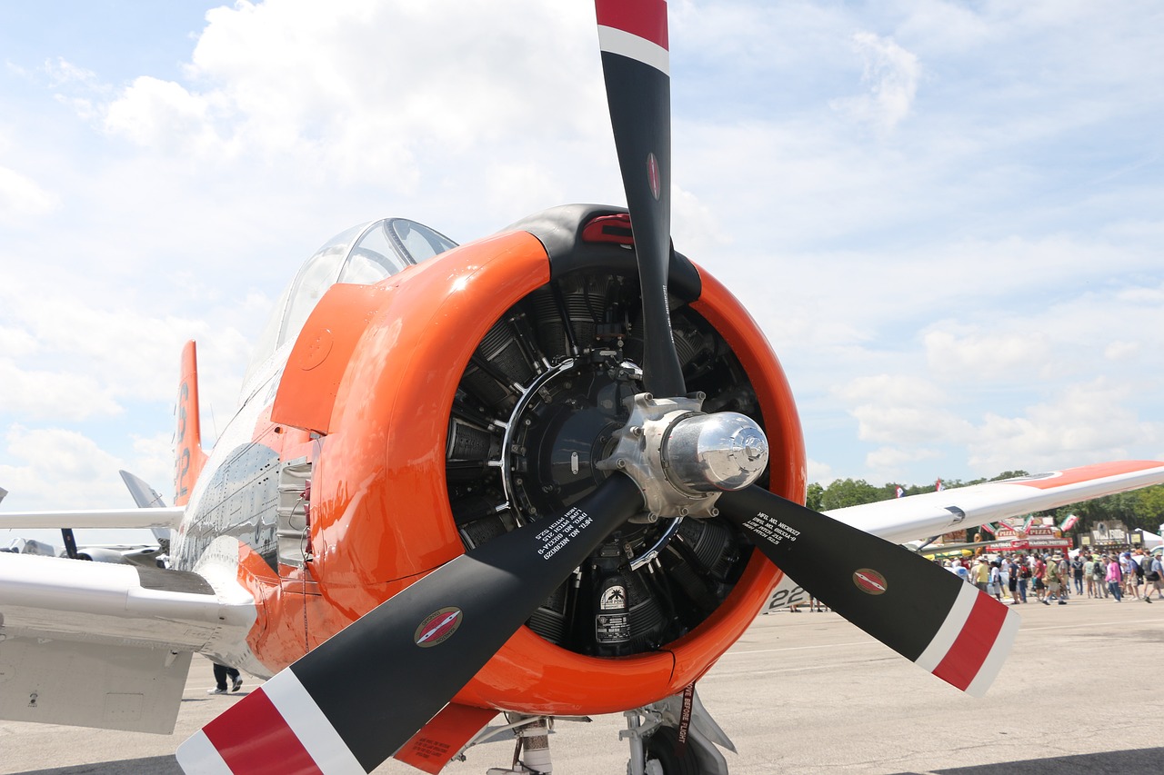 plane radial engine propeller free photo
