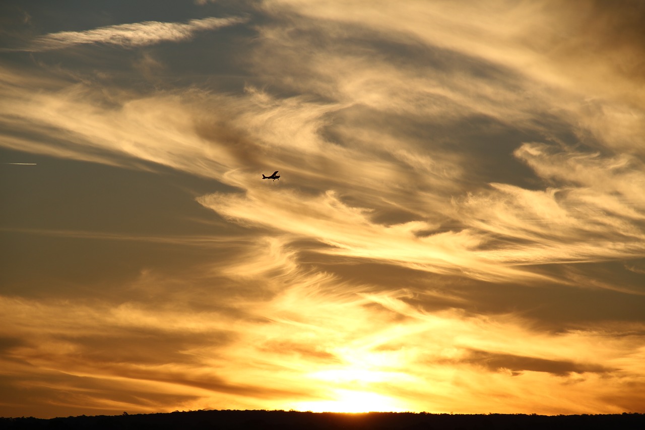 plane  sunset  airplane free photo