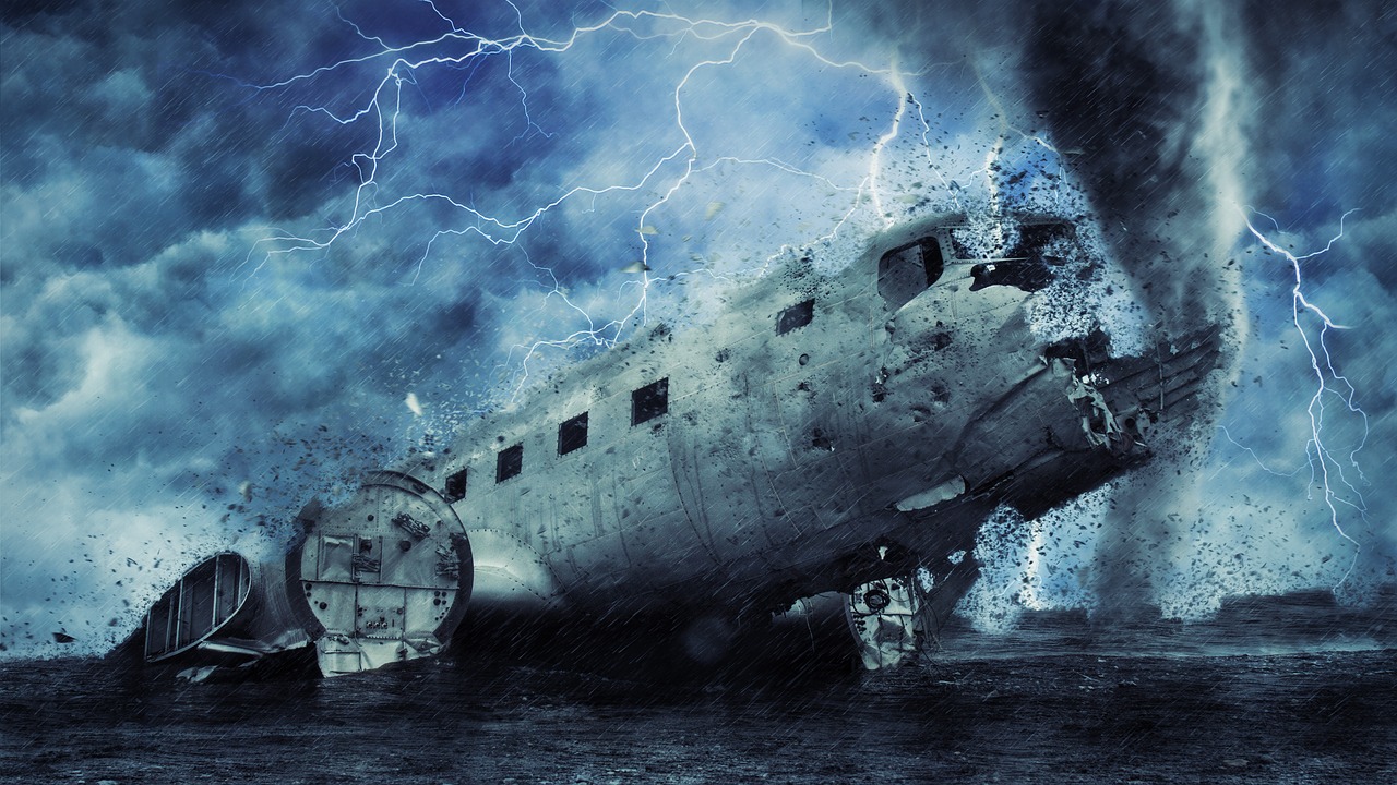 plane  wreckage  storm free photo