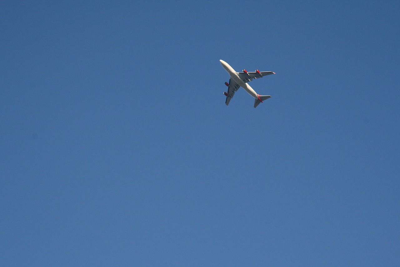 plane blue sky vehicle free photo