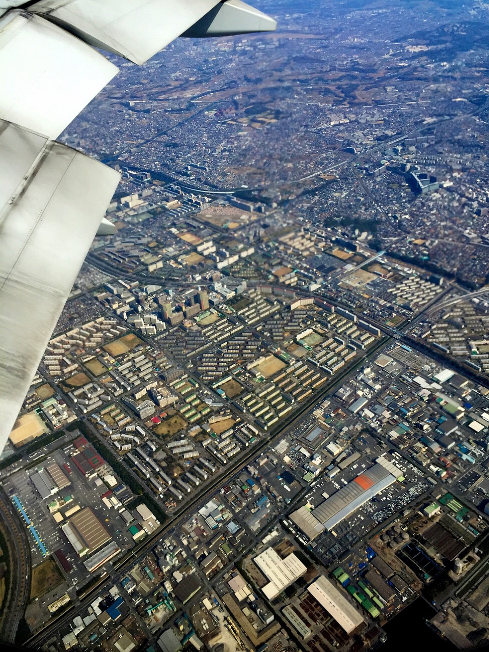 plane aerial photography city free photo