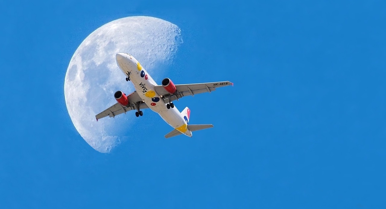 plane moon ceu free photo