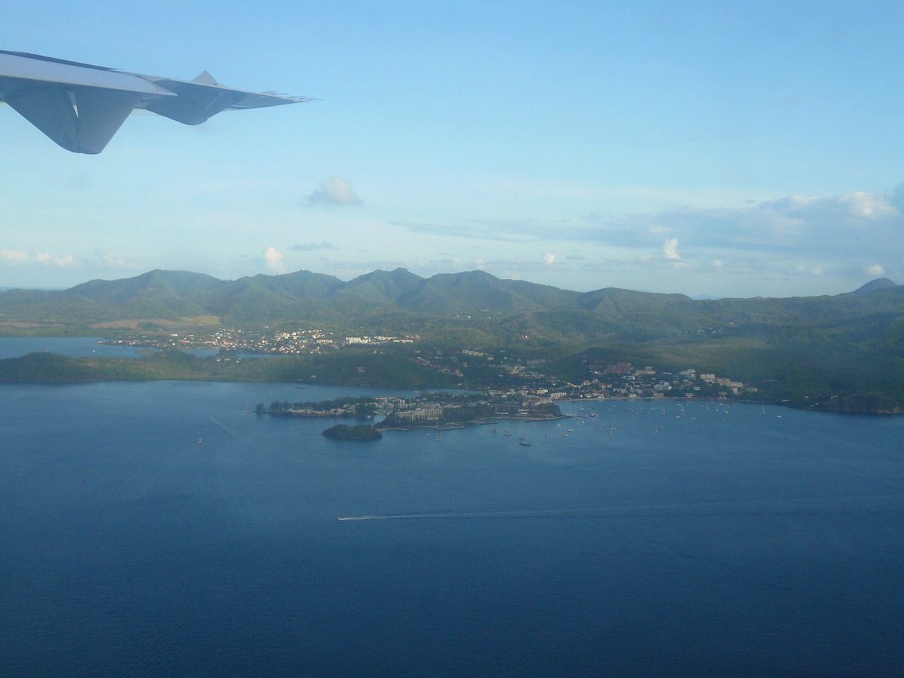 plane view martinique caribbean sea free photo