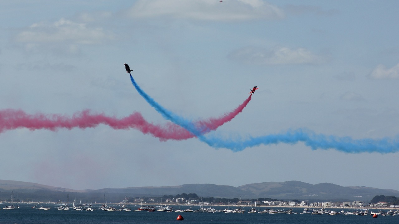 planes red arrows display free photo