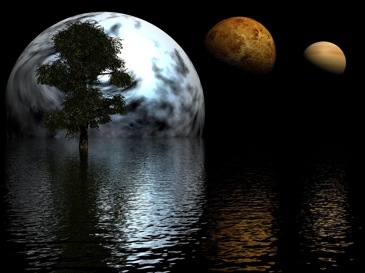 planets tree water free photo