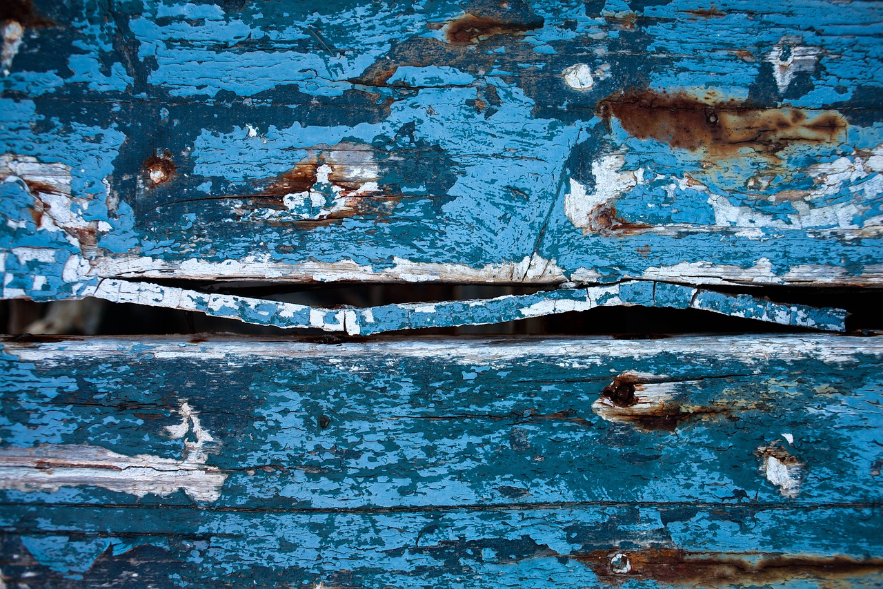 plank blue paint crack free photo