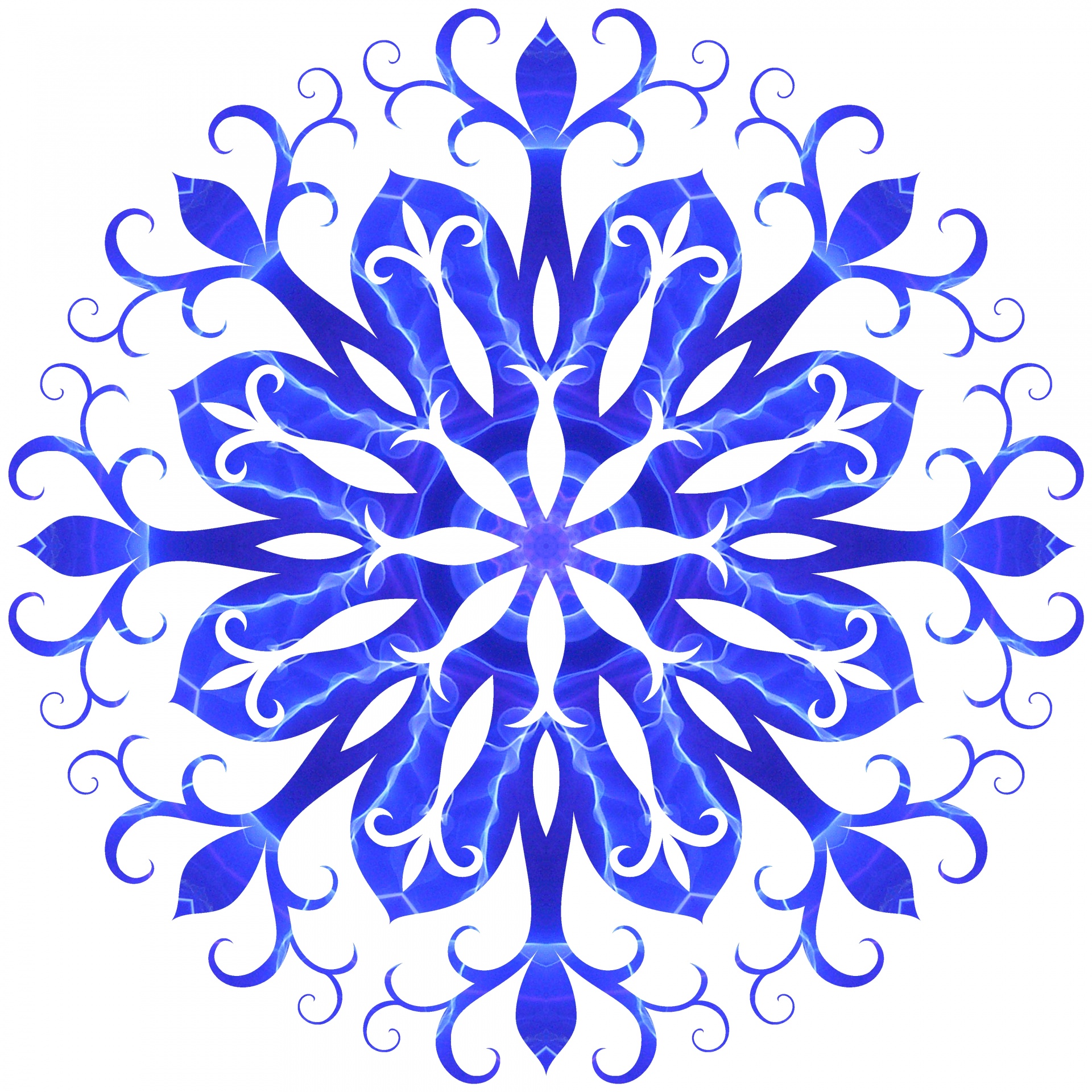 Красивые голубые снежинки