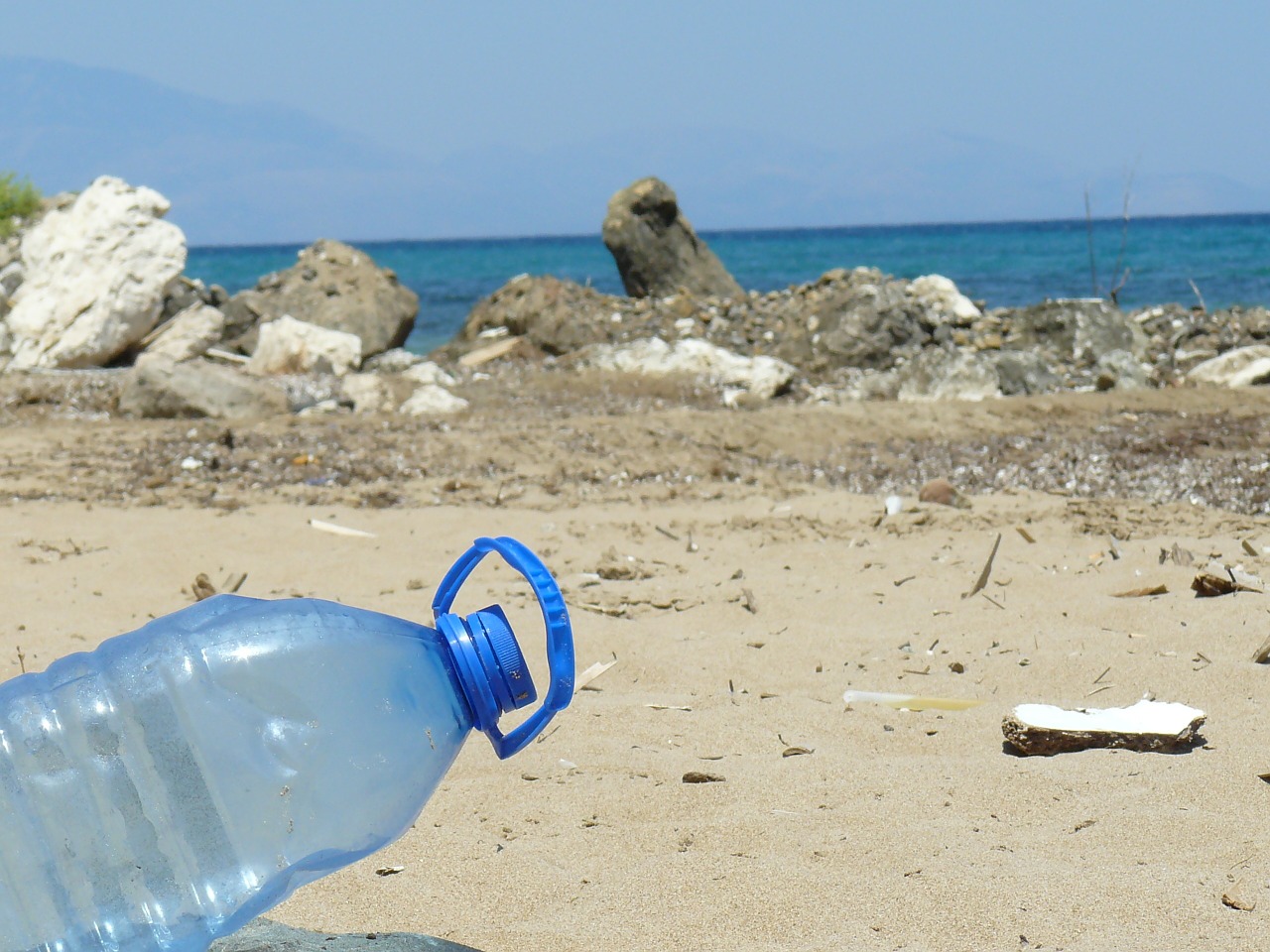 plastic bottle bottle beach free photo
