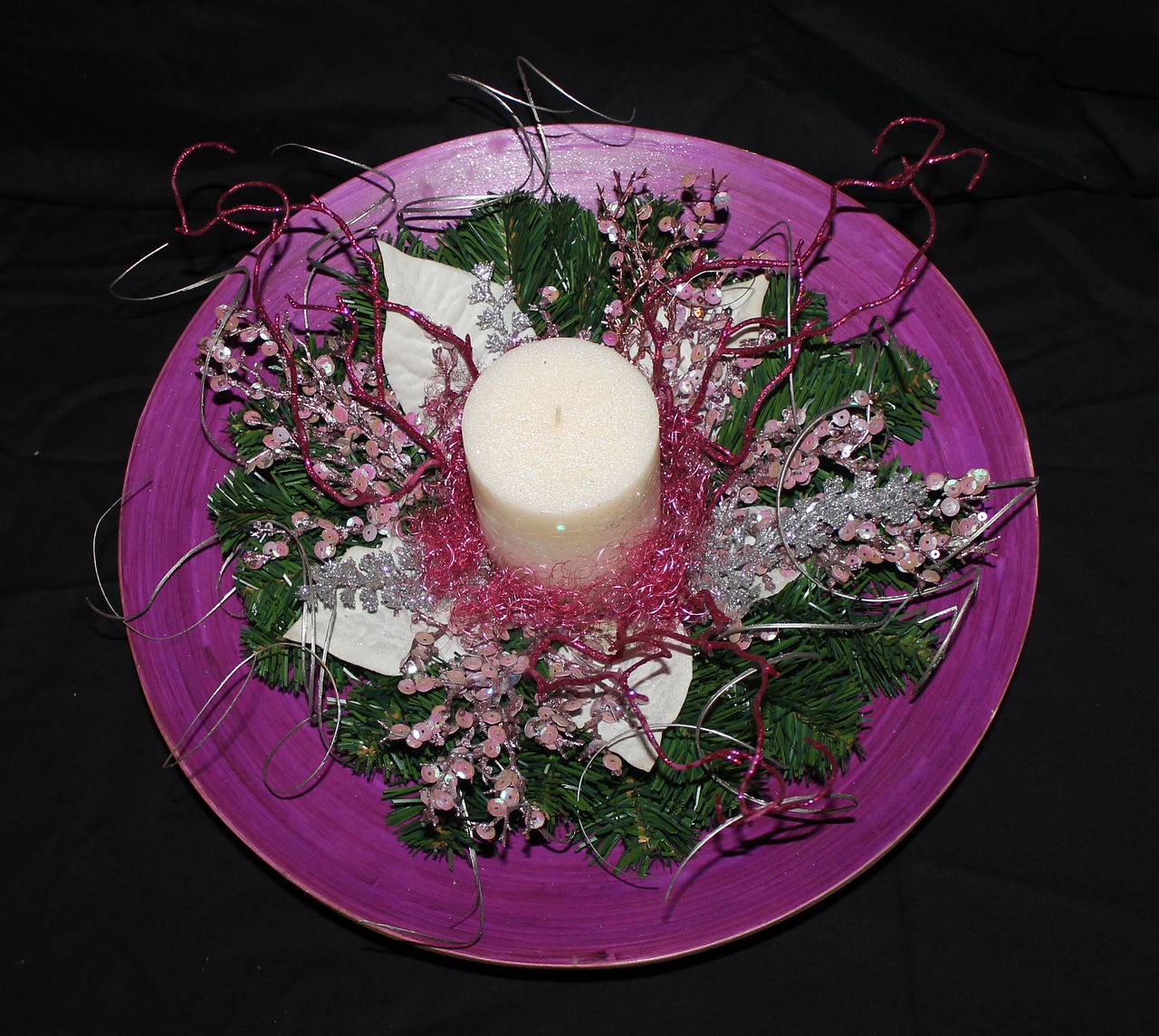 plate christmas candle free photo