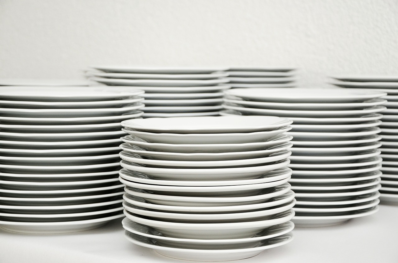plate stack tableware free photo