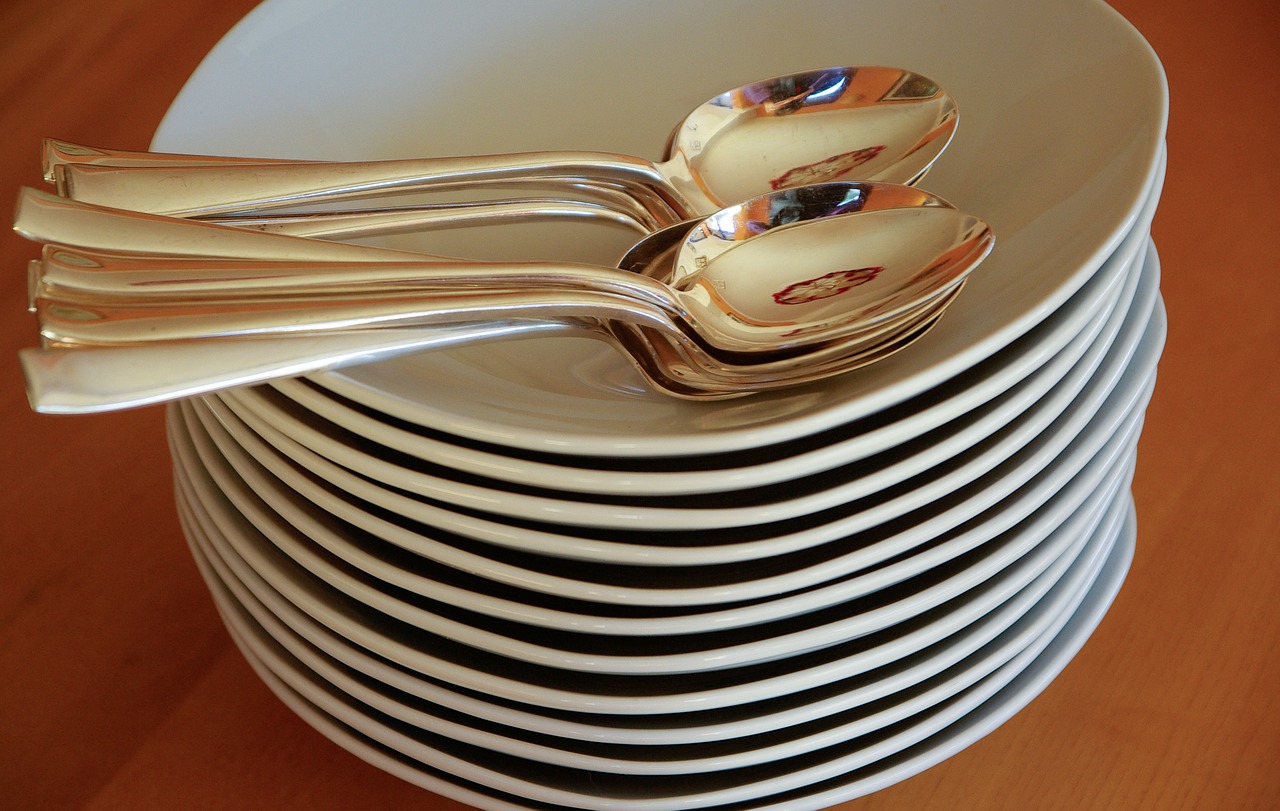 plates spoons silverware free photo