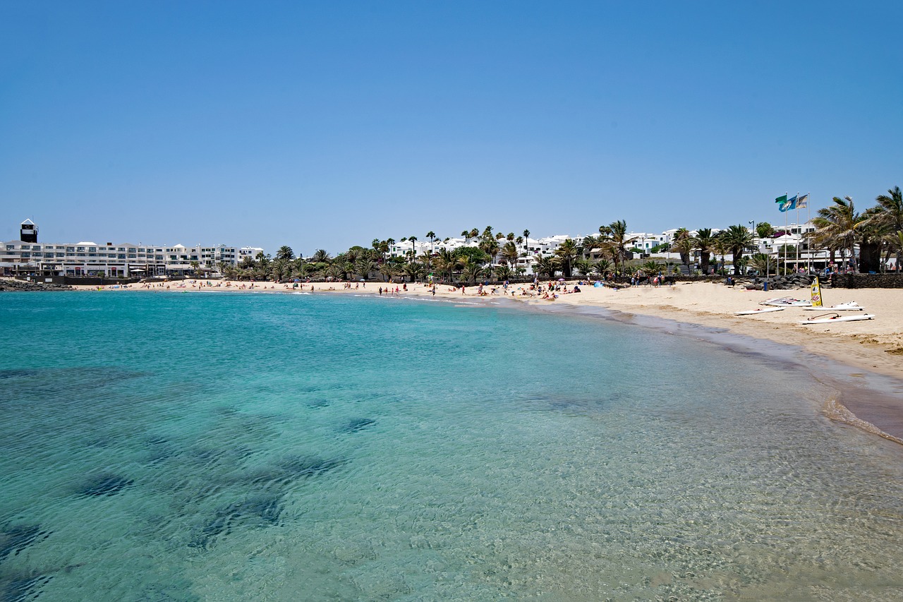 playa de las cucharas lanzarote canary islands free photo