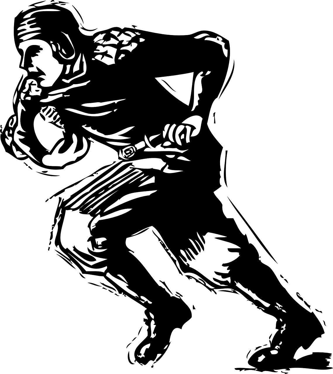 player running black and white free photo