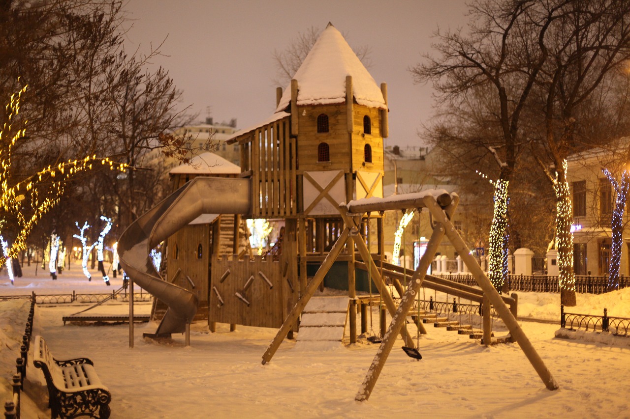 playground park winter free photo