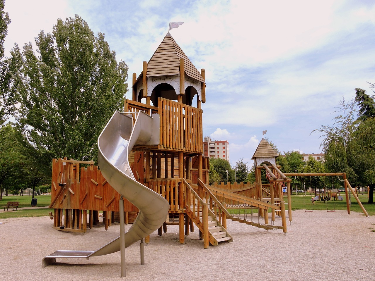 playground slide castle free photo