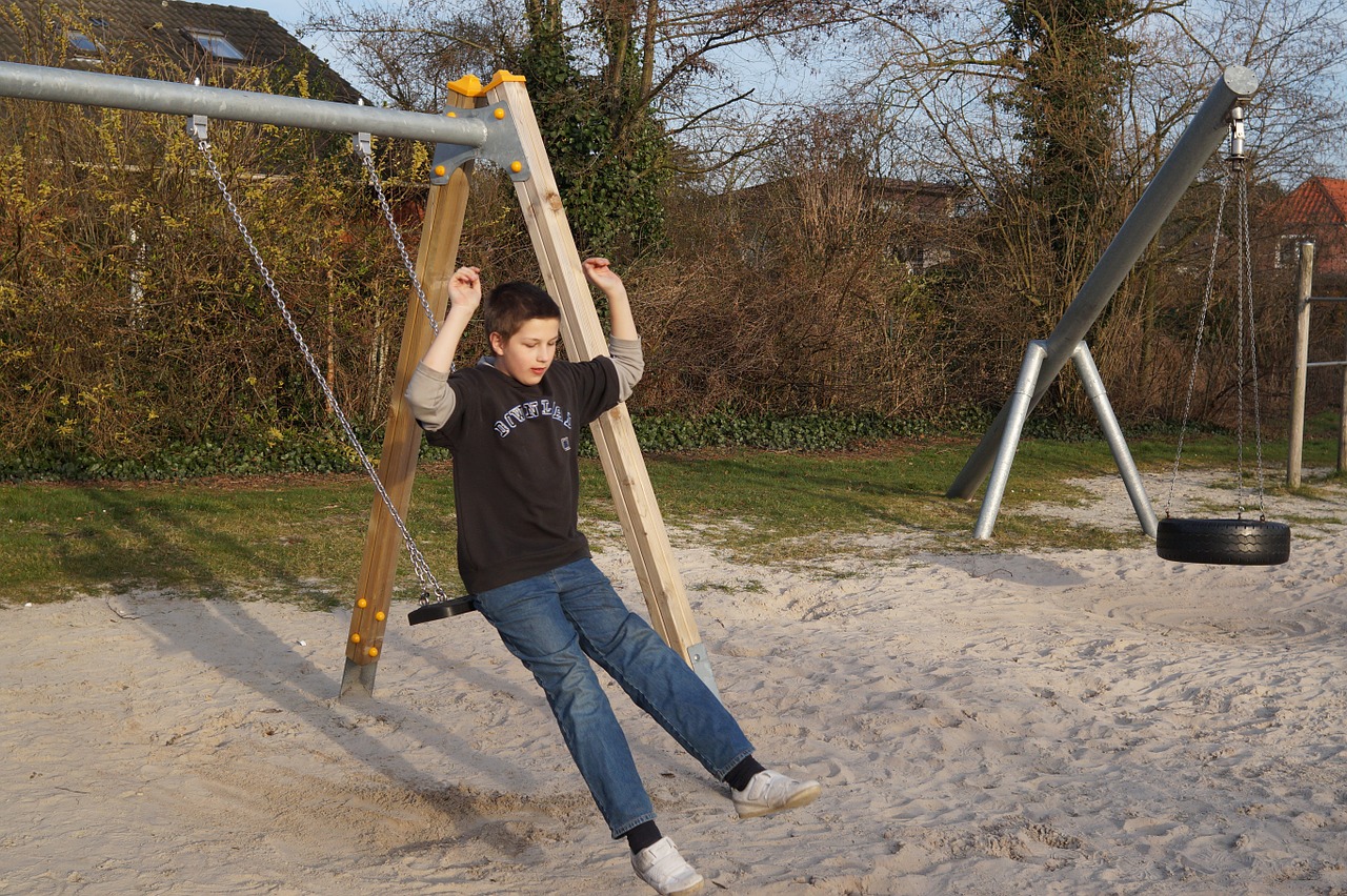 Playground,swing,boy,play,jump off - free image from needpix.com