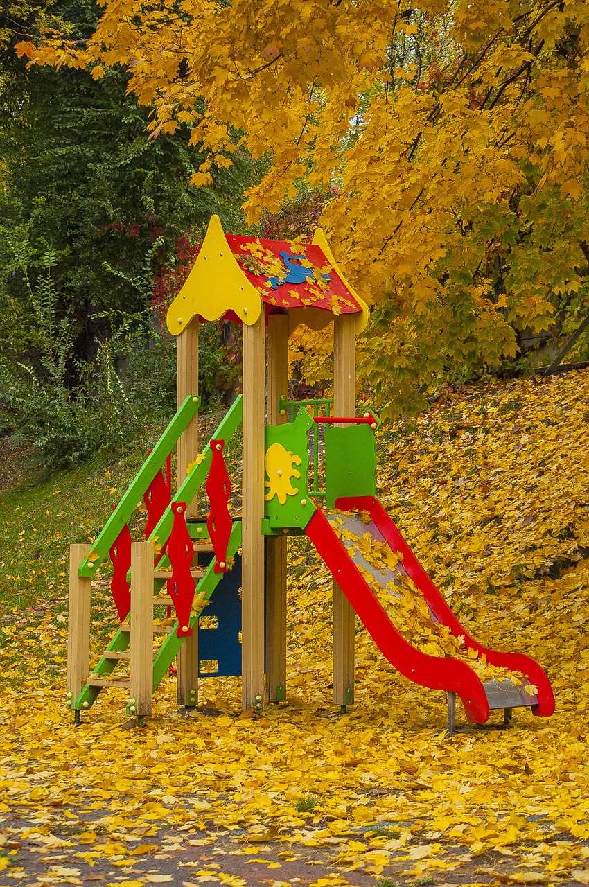 playground autumn leaves free photo