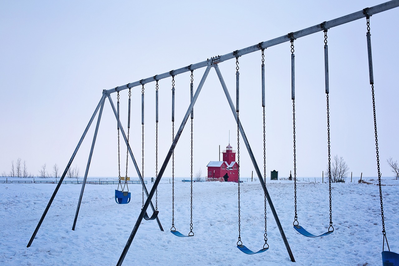 playground swings swing set free photo