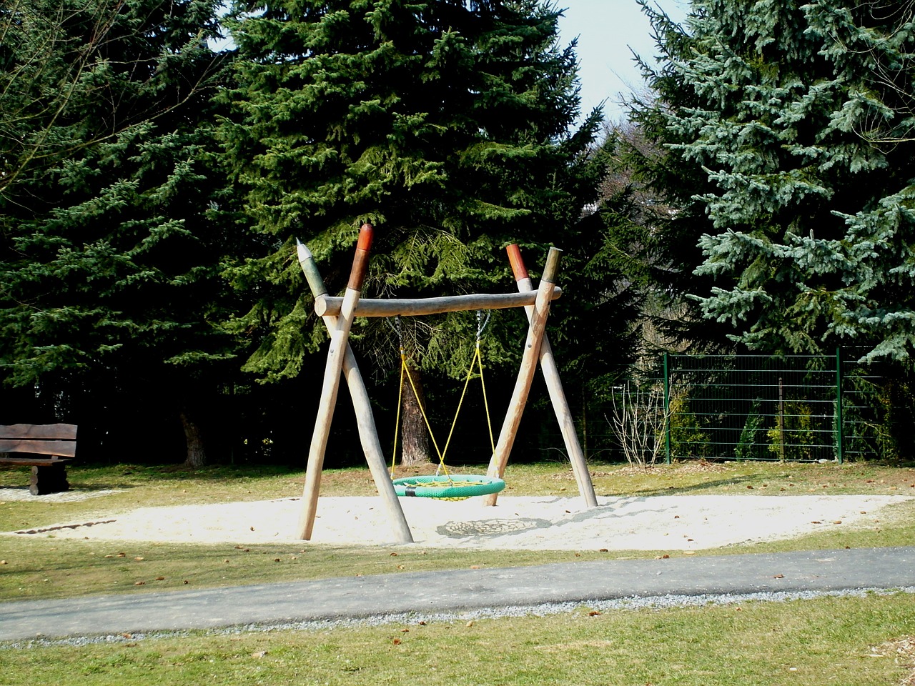 playground swing swing device free photo