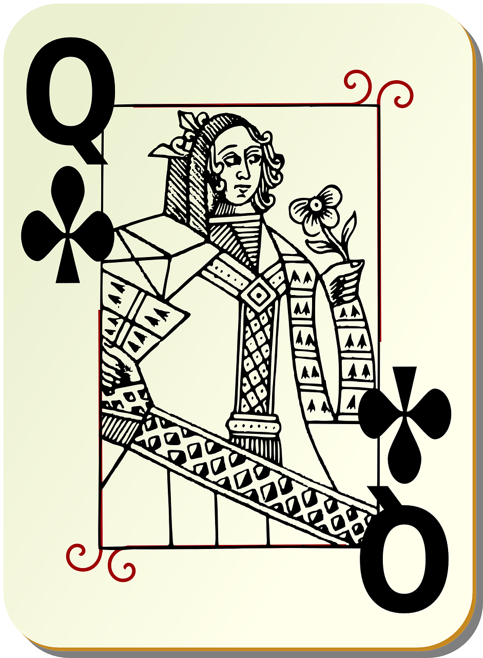 playing card queen clubs free photo