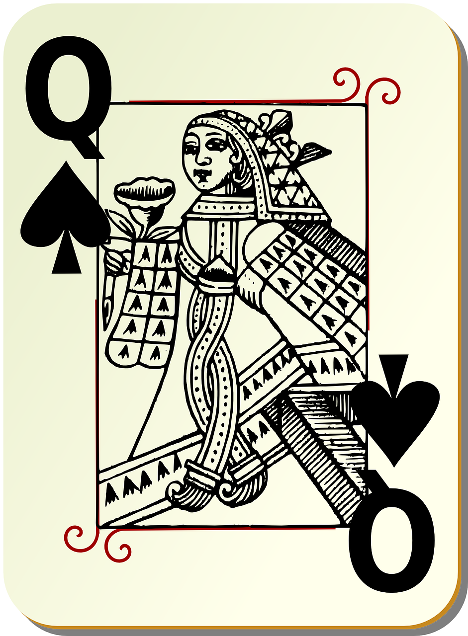 playing card queen spades free photo