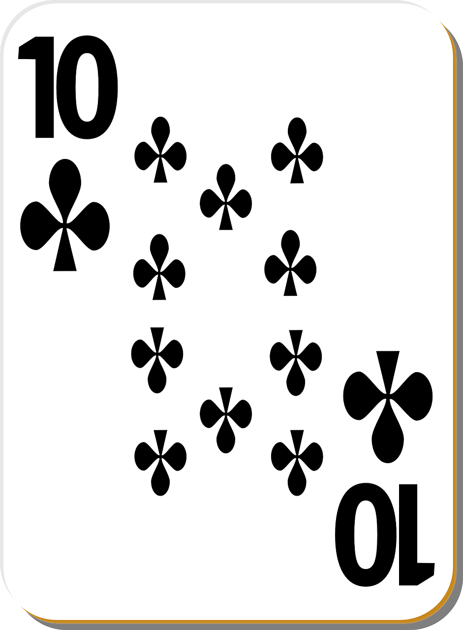 playing card ten clubs free photo