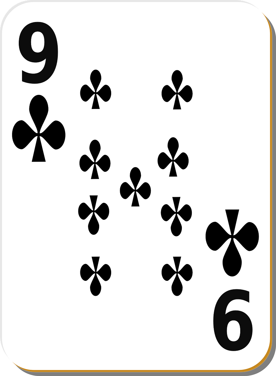playing card nine clubs free photo