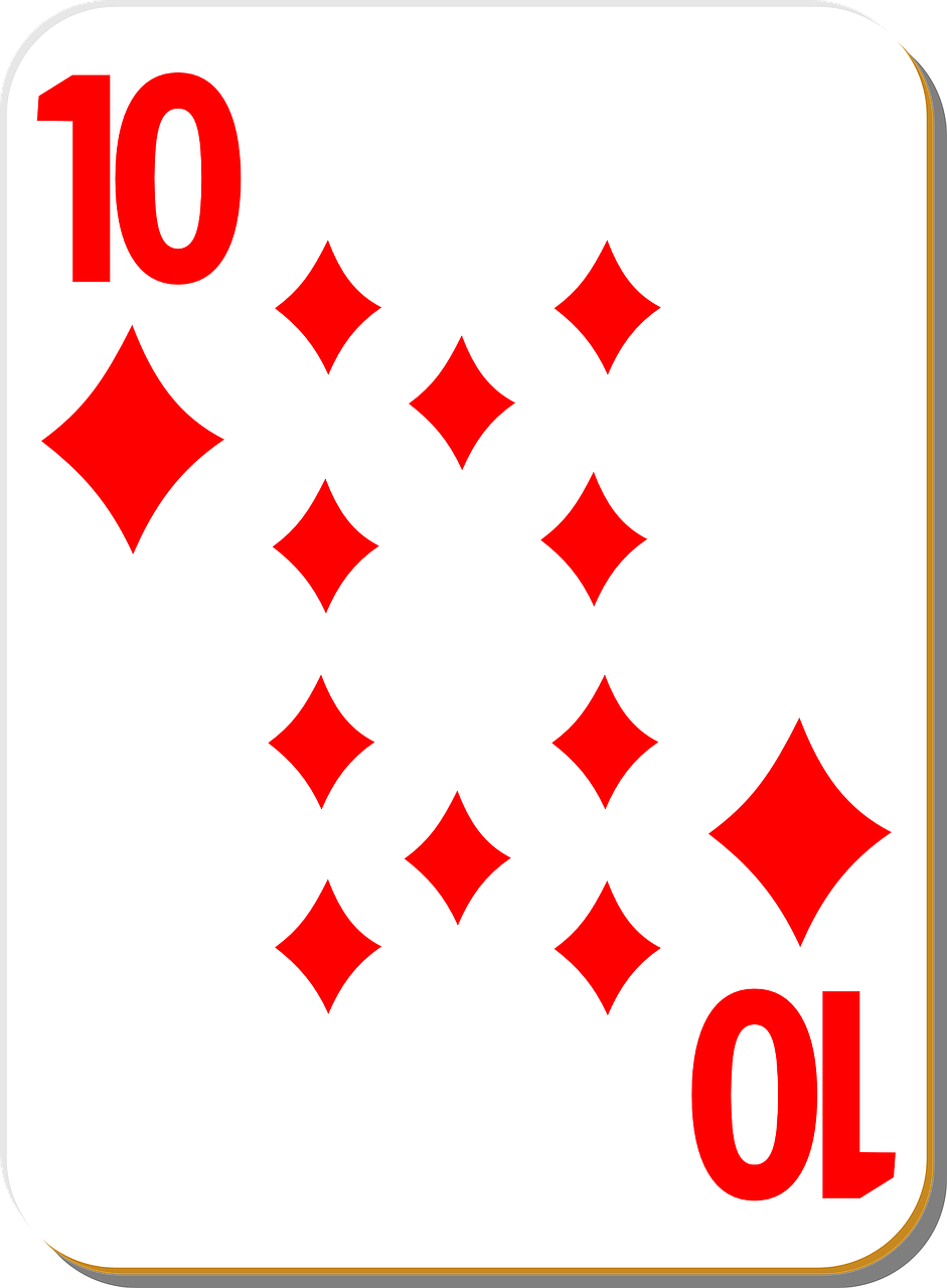 playing card ten diamonds free photo