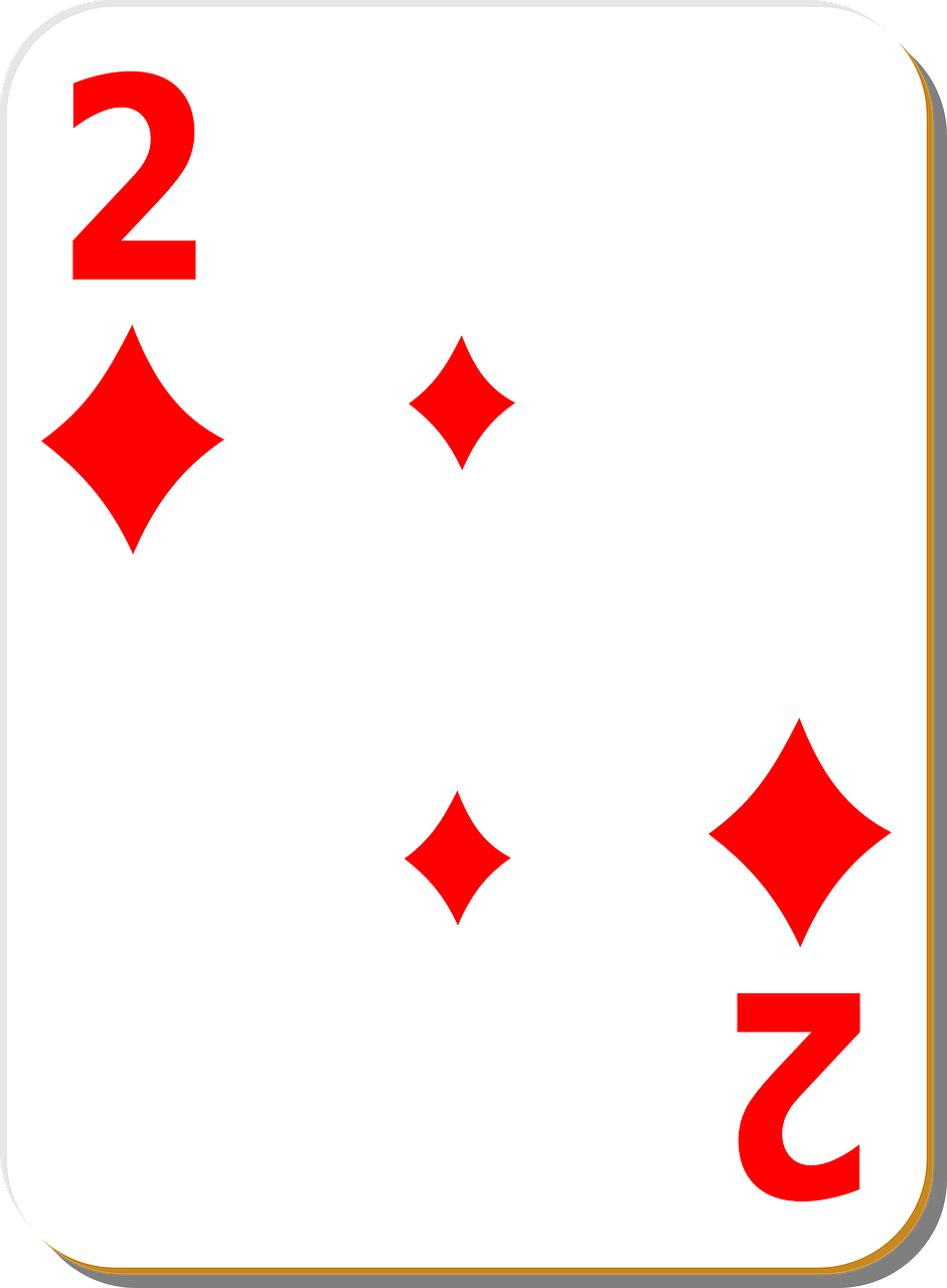playing card two diamonds free photo