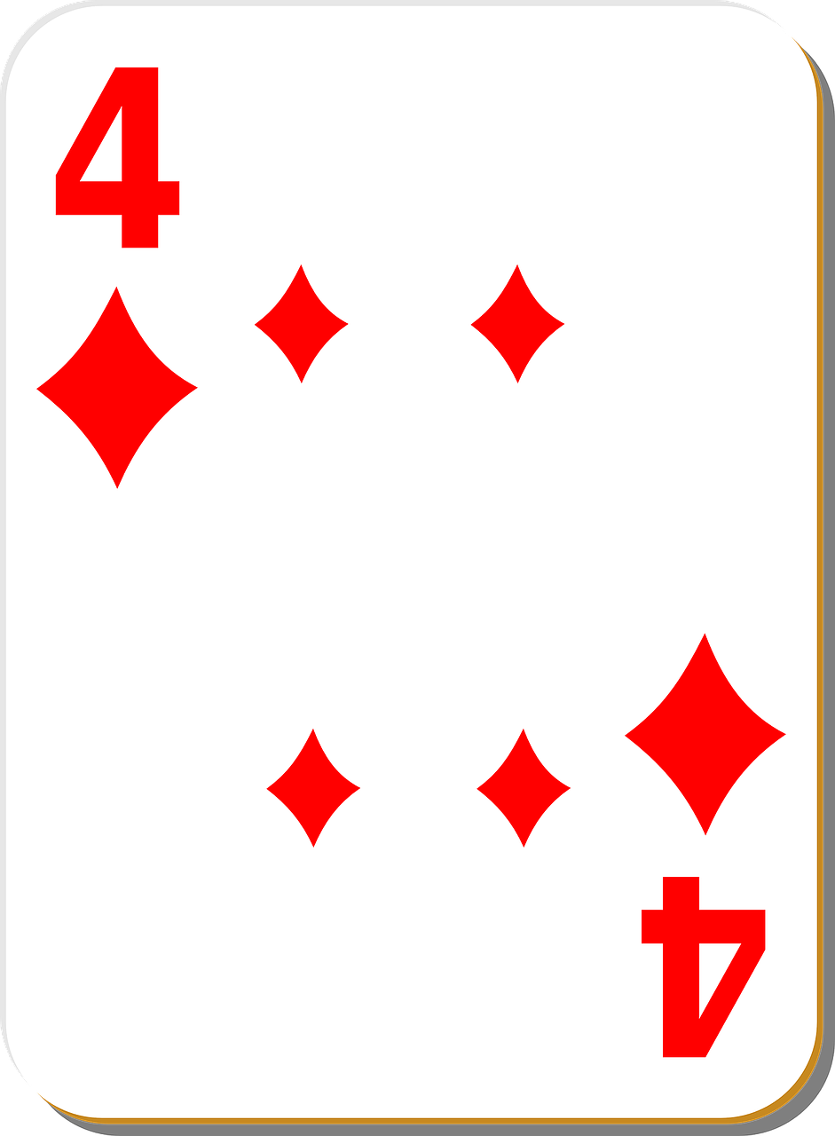 playing card four diamonds free photo
