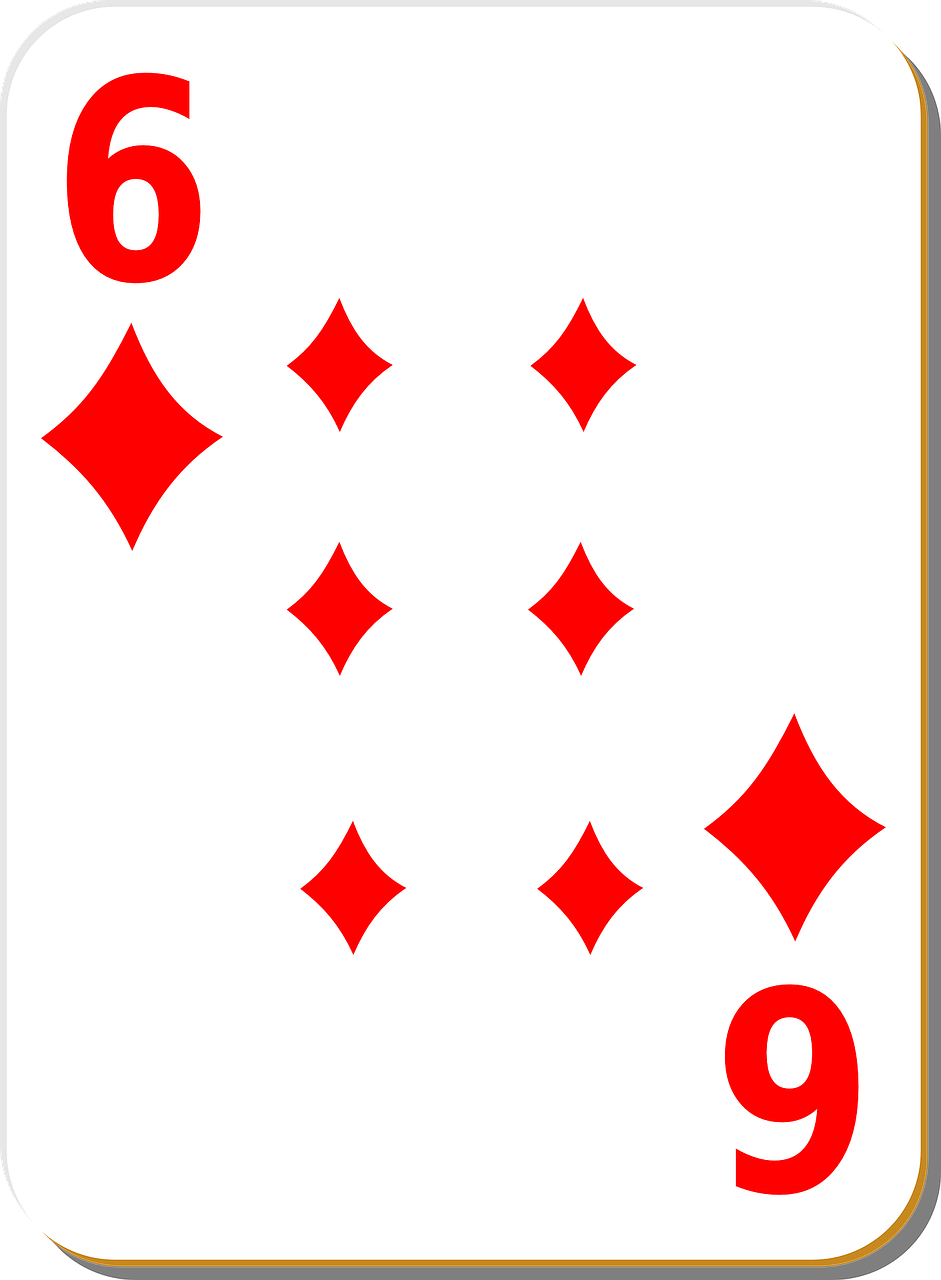 playing card six diamonds free photo