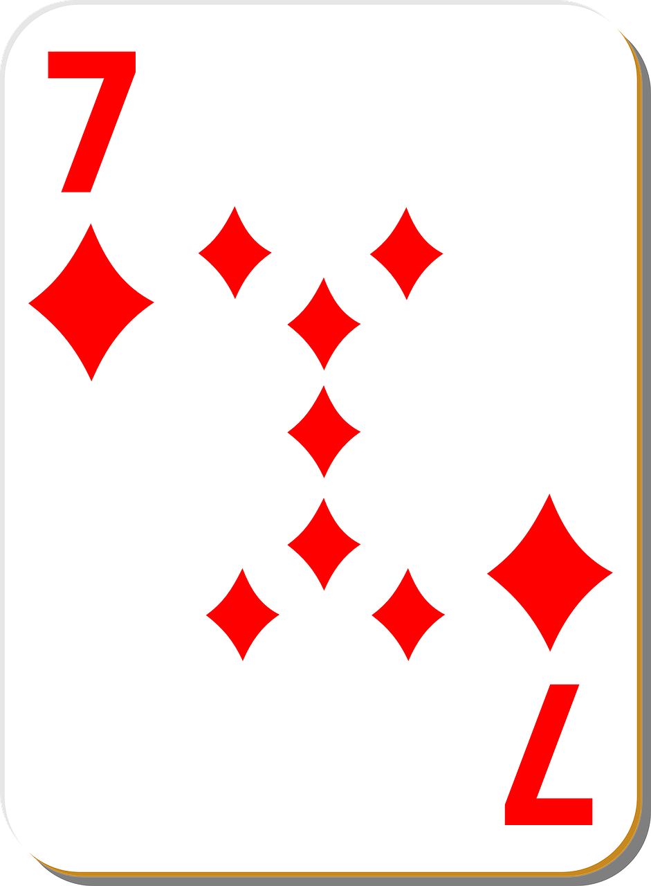 playing card seven diamonds free photo