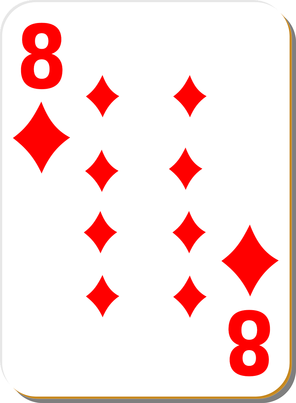 playing card eight diamonds free photo
